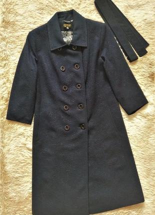 Тм zemal!! пальто жіноче в темно-синьому кольорі з 3д-виробом