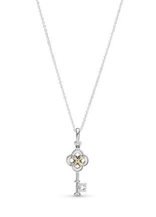 Серебряное ожерелье pandora ключ и цветок