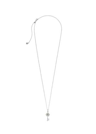 Серебряное ожерелье pandora ключ и цветок3 фото
