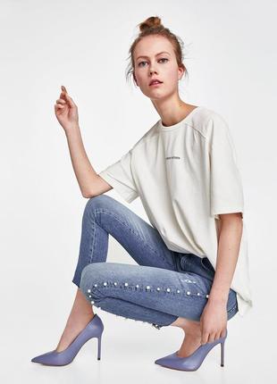 Джинси zara з перлинами. s.