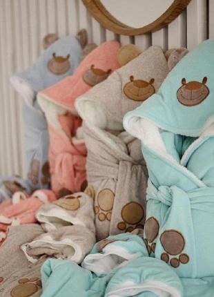Зимовий набір одягу "панда" для новонароджених, блакитний3 фото
