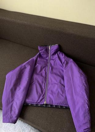 Двусторонняя куртка les bourdelles des garçons под versace фиолетовая2 фото