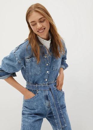 Денимовый джинсовый ромпер комбинезон total denim1 фото