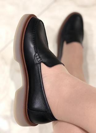Женские лоферы кожаные черные туфли на низком ходу турция 9045 mario muzi 29047 фото