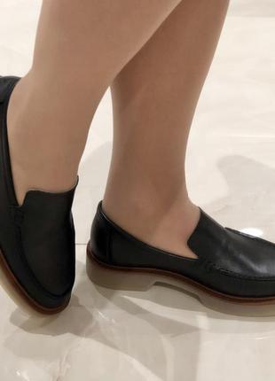 Женские лоферы кожаные черные туфли на низком ходу турция 9045 mario muzi 29045 фото
