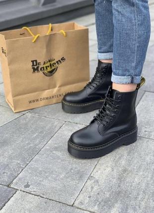 Ботинки женские dr. martens jadon black no logo 1