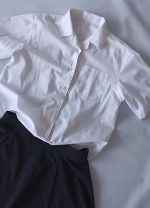 Белая рубашка для девочки р.10-11 лет1 фото