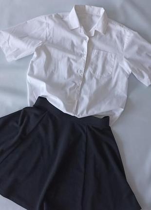 Белая рубашка для девочки р.10-11 лет3 фото