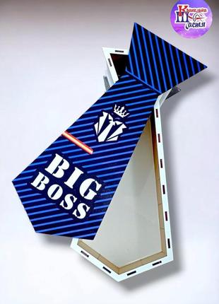 Подарочный бокс под бутылку «галстук big boss»2 фото