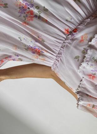 Шифоновое платье в цветочный принт7 фото