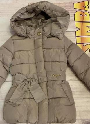 Детская куртка с капюшоном, пуховик зимний утеплен для девочки, пуфер с капюшоном, пальто зимнее для девочки, стеганая куртка
