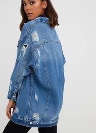 Cgerry koko стильна подовжена джинсова куртка з рідними потертостями1 фото
