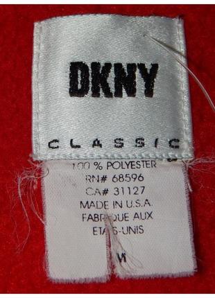 Винтажная флисовая кофта dkny красного цвета с молнией 1/4 unisex donna karan new york (made in usa)4 фото