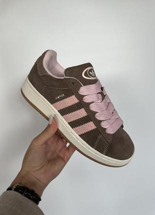 Женские кеды adidas campus 00s brown/pink