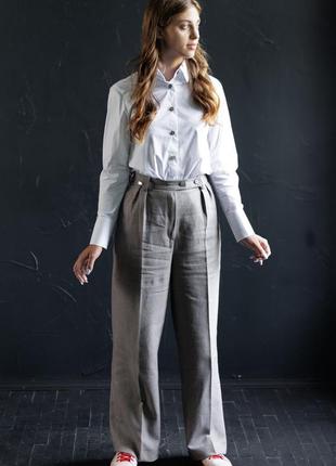 Штани лляні vil'ni орандж сірий ялинка