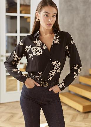 Принтована сорочка зі штапелю