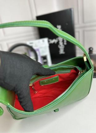 Женская трендовая сумочка yves saint laurent | сумка зеленая с золотистым лого ив сен лоран4 фото