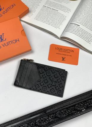 Черный кошелек луи виттон мужской небольшой кошелек портмоне louis vuitton визитница2 фото