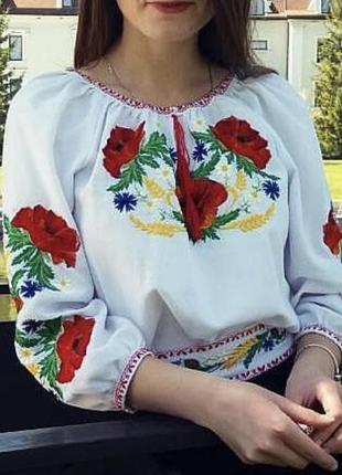 Лляна вишиванка + обруч в подарунок handmade