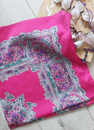 Итальянский розовый платок в восточном стиле bhs(75 на 74 см)