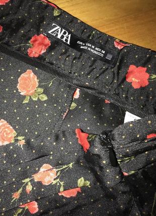 Zara сатиновые шорты в цветочный принт! р.-m7 фото