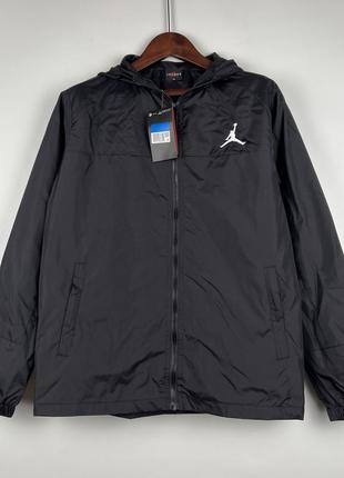 Ветровка jordan спортивная джордан черная куртка анорак бомбер1 фото
