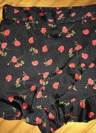 Zara сатиновые шорты в цветочный принт! р.-m4 фото