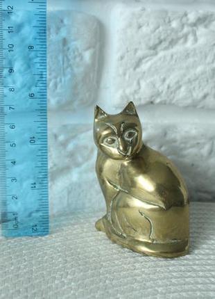 Вінтажний металічний кіт. латунь1 фото