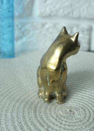 Вінтажний металічний кіт. латунь.4 фото