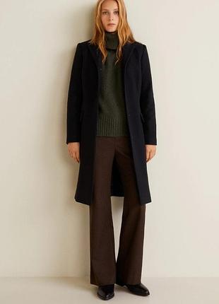 Шерстяное пальто mango р. s, оригинал  черное