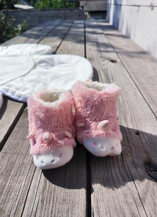 Пинетки эдинорижки утепленные на девочку 6-12 месяцев1 фото
