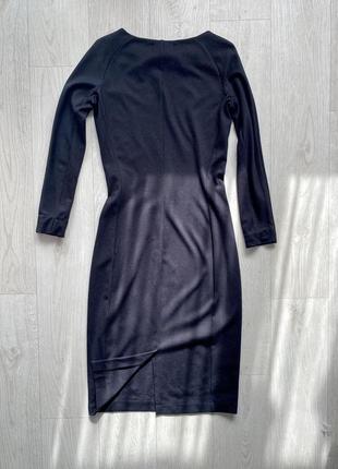 Платье миди черная текстурированная3 фото