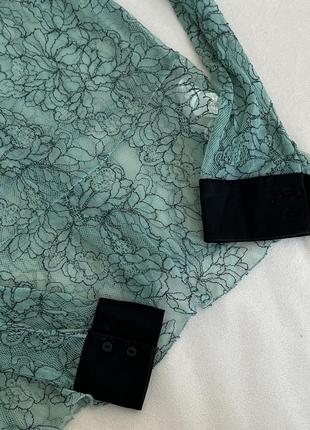 Кружевная бирюзовая кофточка блуза zara3 фото