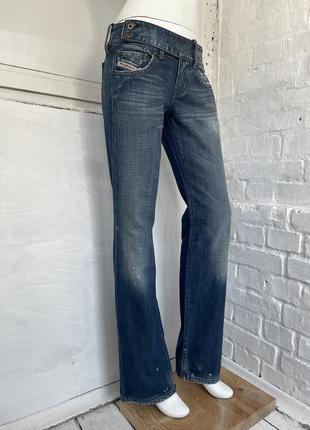Джинси diesel bootcut з ефектом випраного деніму низька посадка кльош distressed grunge rare low ( girbaud, miss sixty, italy )
