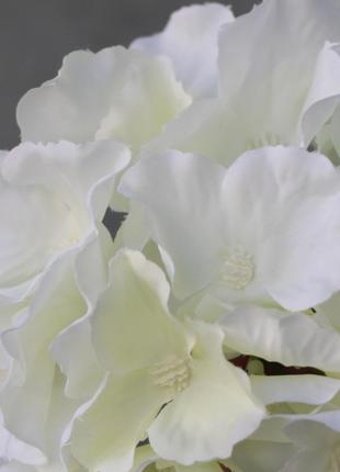 Искусственный цветок гортензия, цвет айвори, 17 см. цветы премиум-класса для интерьера, декора, фотозоны5 фото