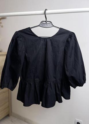 Новая черная поплиновая блуза топ с завязками h&amp;m arket cos8 фото