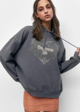 Оверсайз худі, толстовка, світшот pull bear ( zara), колекція 2023, розмір xs, s