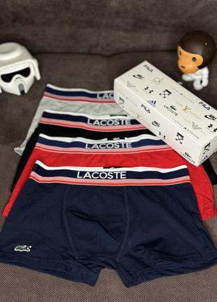 Мужские трусы lacoste lux боксеры в наборе 4 шт. мужской набор нижнего белья4 фото