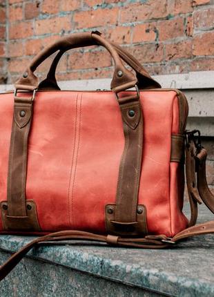 Кожаная сумка для ноутбука, красный кожаный портфель