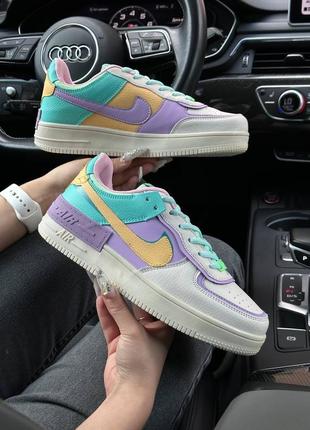 Женские кроссовки nike air force 1 shadow turquoise yellow
