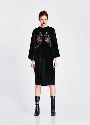 Роскошное бархатное платье zara