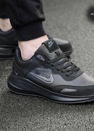 Мужские кроссовки термо осень nike zoom black найк зум чесновый термо осень4 фото