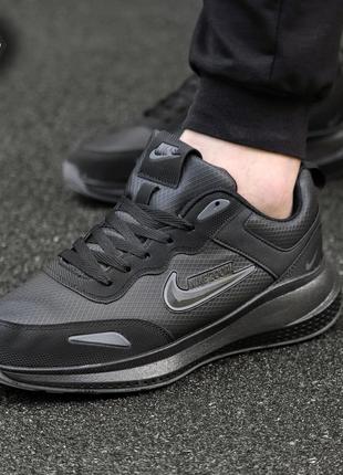 Мужские кроссовки термо осень nike zoom black найк зум чесновый термо осень3 фото