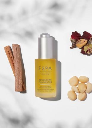 Поживна пом'якшувальна олія для обличчя espa replenishing treatment oil 10ml (travel формат із піпеткою