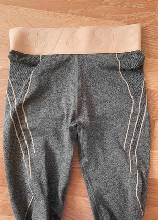 Спортивные тренировочные брюки утягивающие серые лосины леггинсы фитнес спортивки h&amp;m3 фото