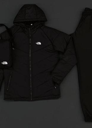 Комплект tnf куртка черная + штаны tnf + барсетка tnf в подарок!