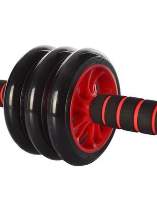Тренажер колесо для м'язів преса ms 0873 діаметр 14 см  (червоний)