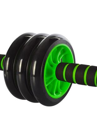 Тренажер колесо для м'язів преса ms 0873 діаметр 14 см  (зелений)