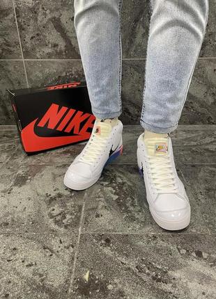 Кроссовки nike blazer mid 77 (белые)9 фото