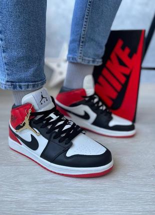 Кросівки високі nike air jordan 1 кеди низькі айр середні найк ейр джордан чорні білі червоні